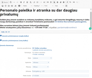 įmonės profilis